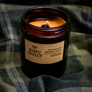 Amber Beeswax Candle Jar